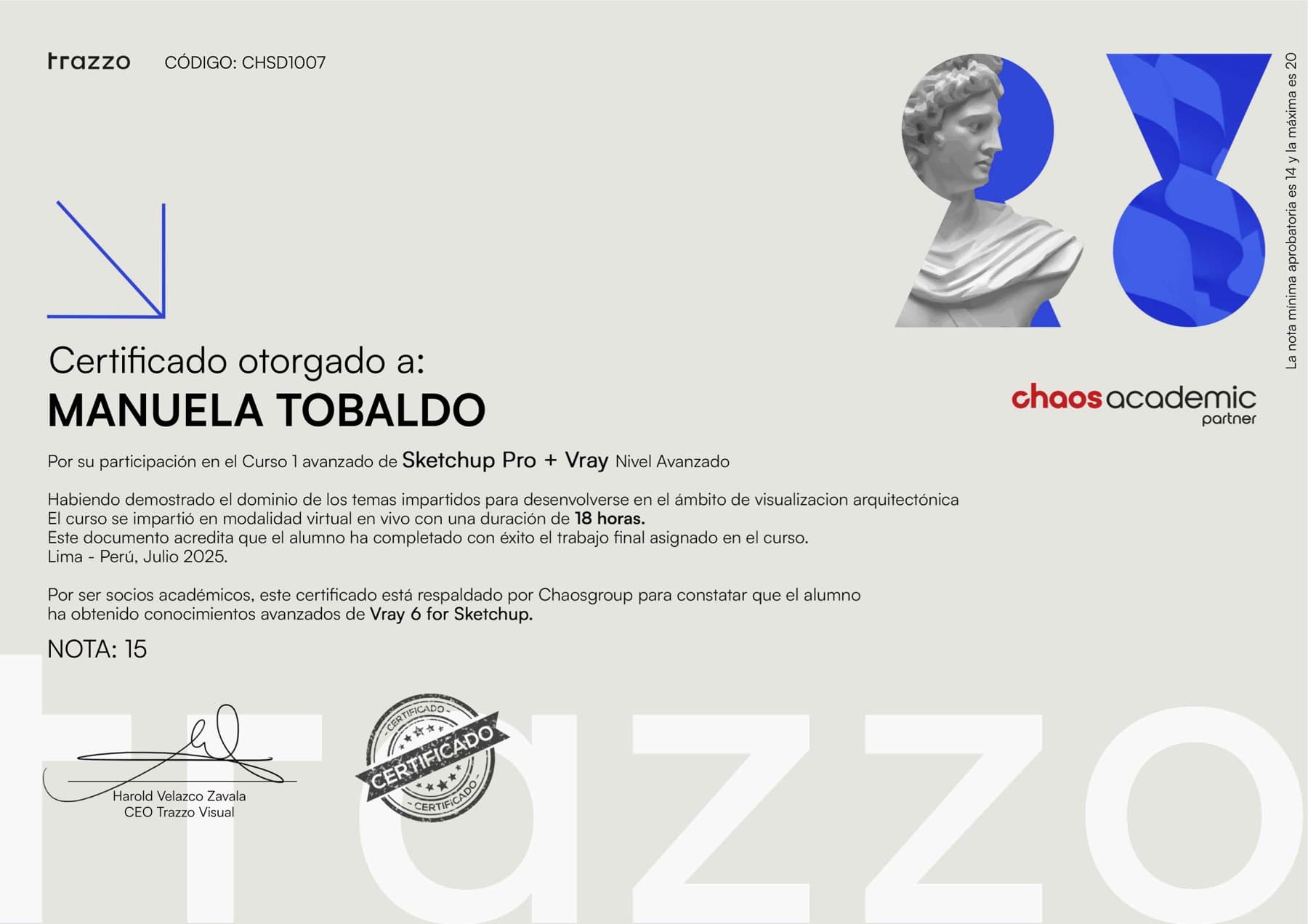 Certificado: Sketchup Pro + Vray — Nivel Avanzado