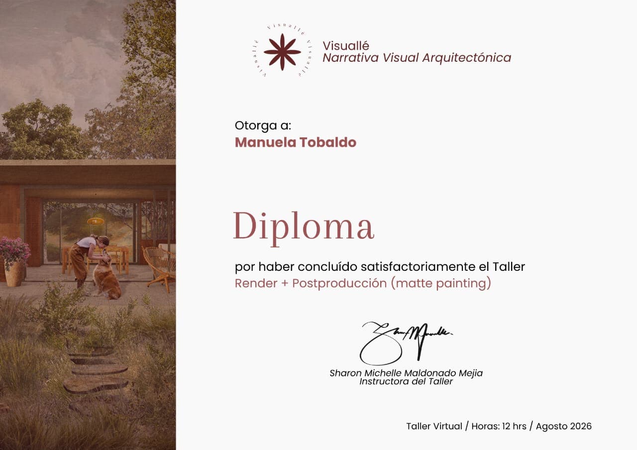 Certificado: Render + Postproducción (matte painting)