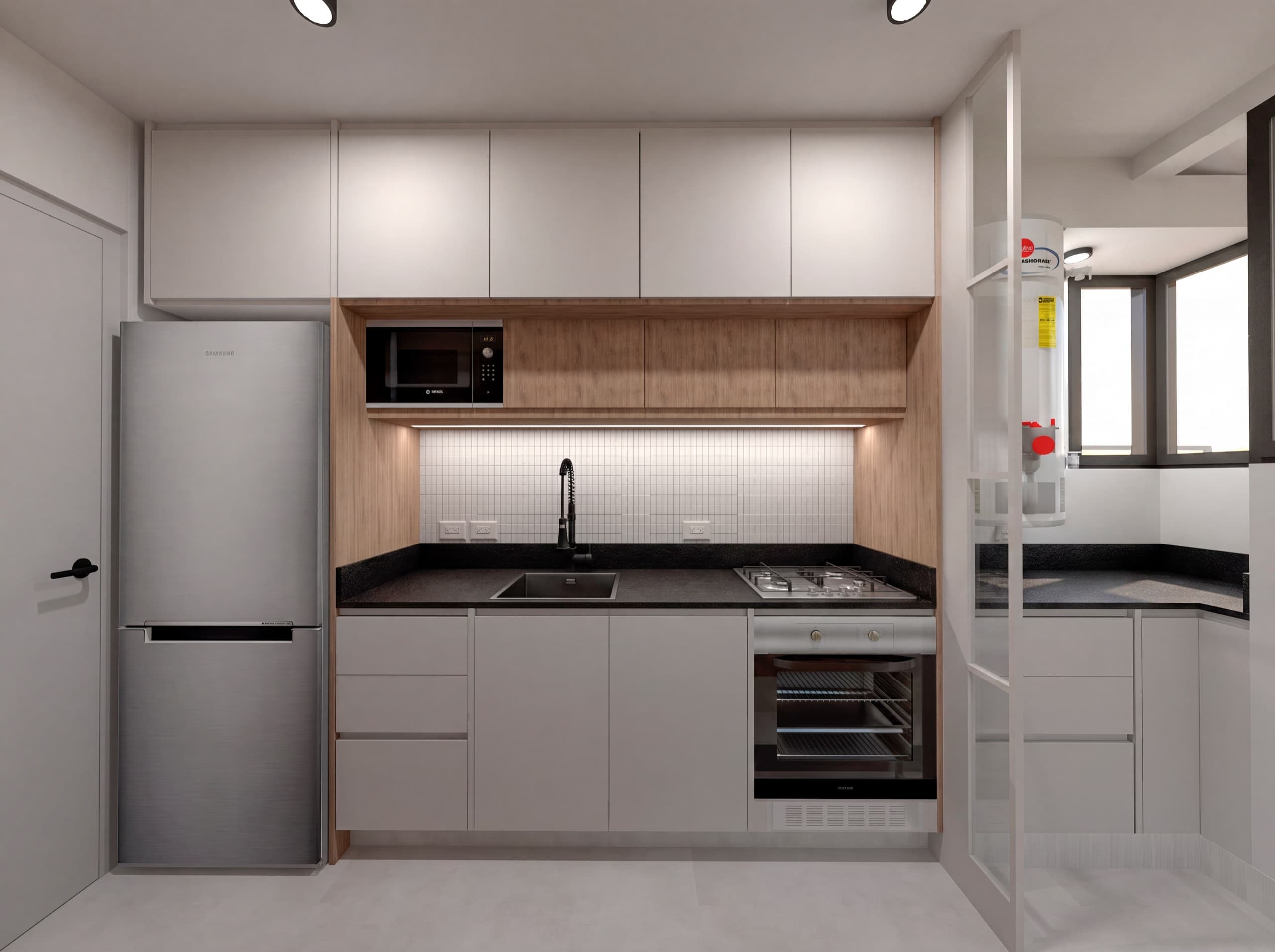 Reforma Alberdi — Diseño y visualización de cocina e interiores. Proyecto propio.. Foto 2 de 8.