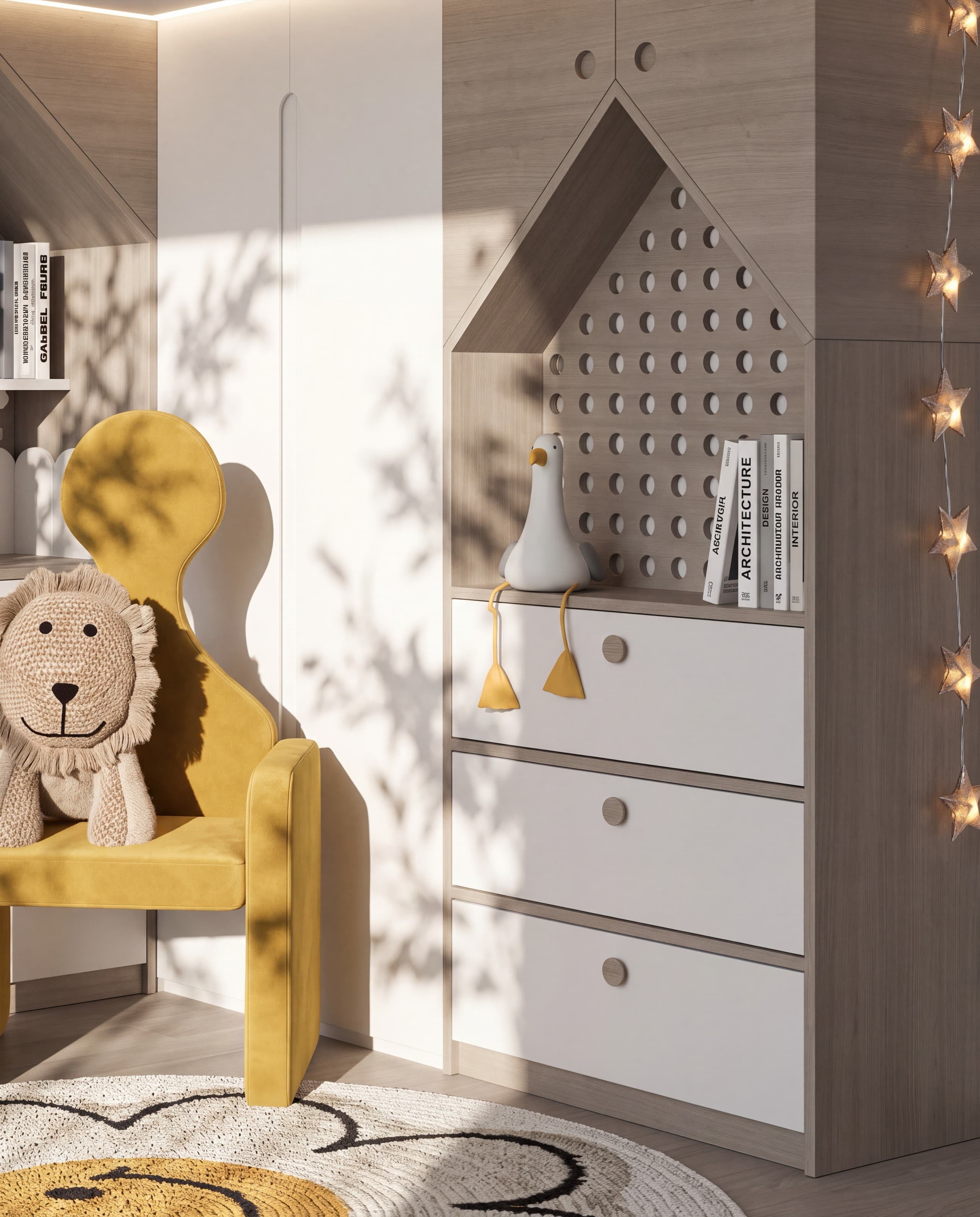 Estilismo Apolo — Estilismo y render de dormitorio para niño. Proyecto propio. (interiorismo, Pinamar)