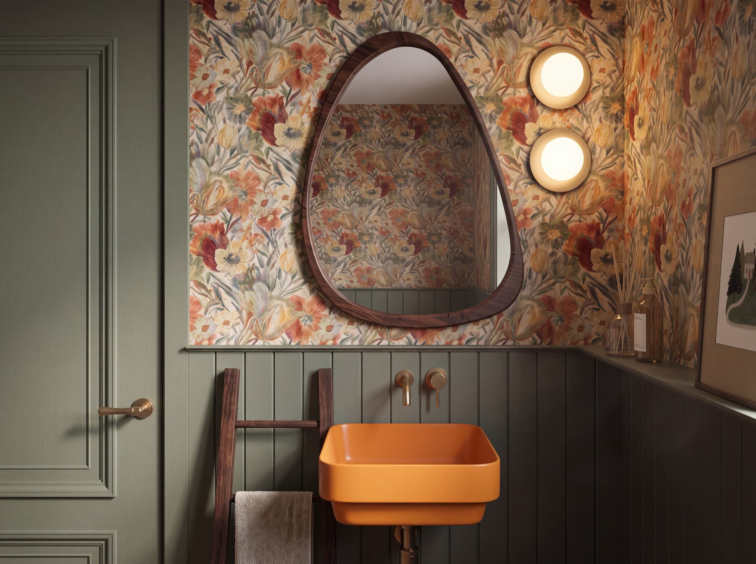 Estilismo Toilette - Interiorismo Casa de campo Las Cortaderas — Estilismo y render de toilette para proyecto en Casa de campo "Las Cortaderas", Prov. Bs. As. (interiorismo, Buenos Aires)