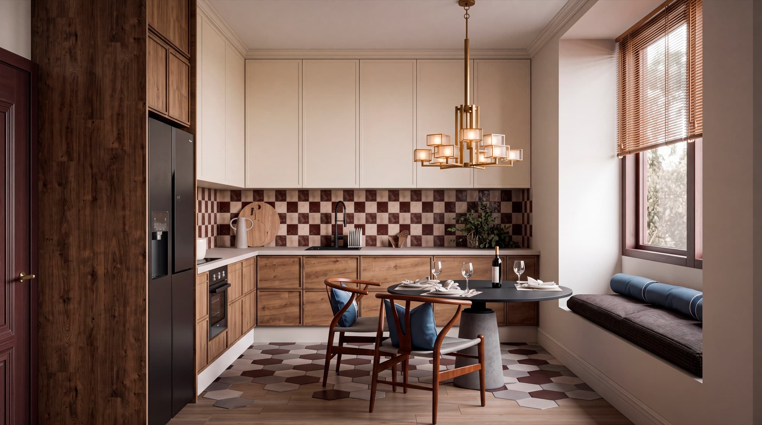 Estilismo Cocina - Interiorismo Casa de campo Las Cortaderas — Estilismo y render de cocina para proyecto en Casa de campo "Las Cortaderas", Prov. Bs. As.. Foto 1 de 4.